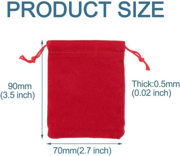 3 Pack - Mystical Red Velvet Abundance Pouch – Cloves, Red String & Gem for Wealth & Protection - 3 Pack - Image 5